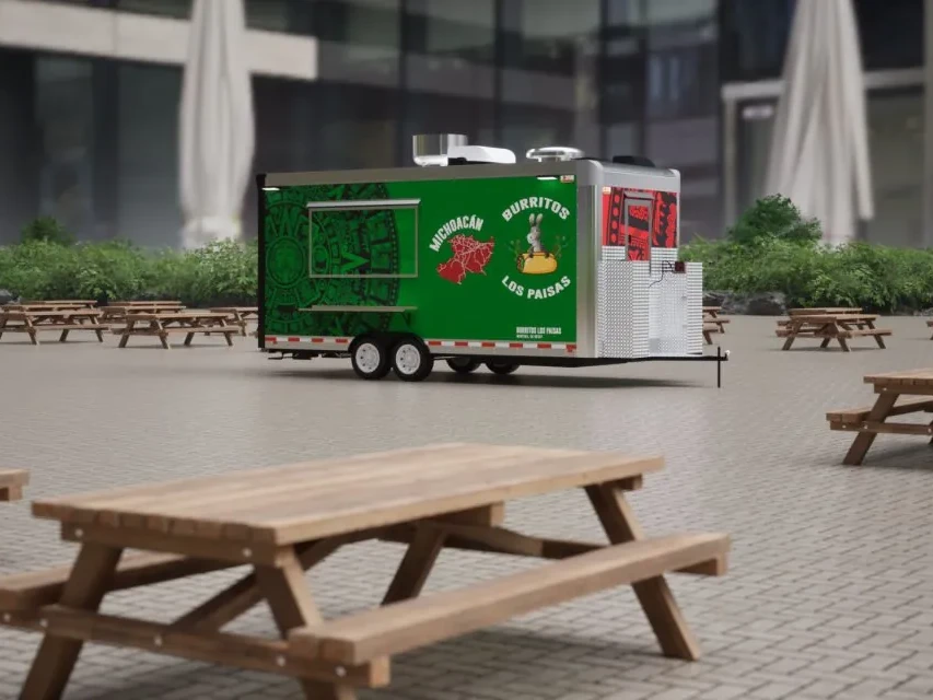 Burritos Los Paisas food trailer wrap, photo 23