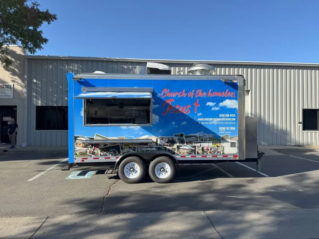 Church of the Homeless Jesus food trailer wrap, photo 13