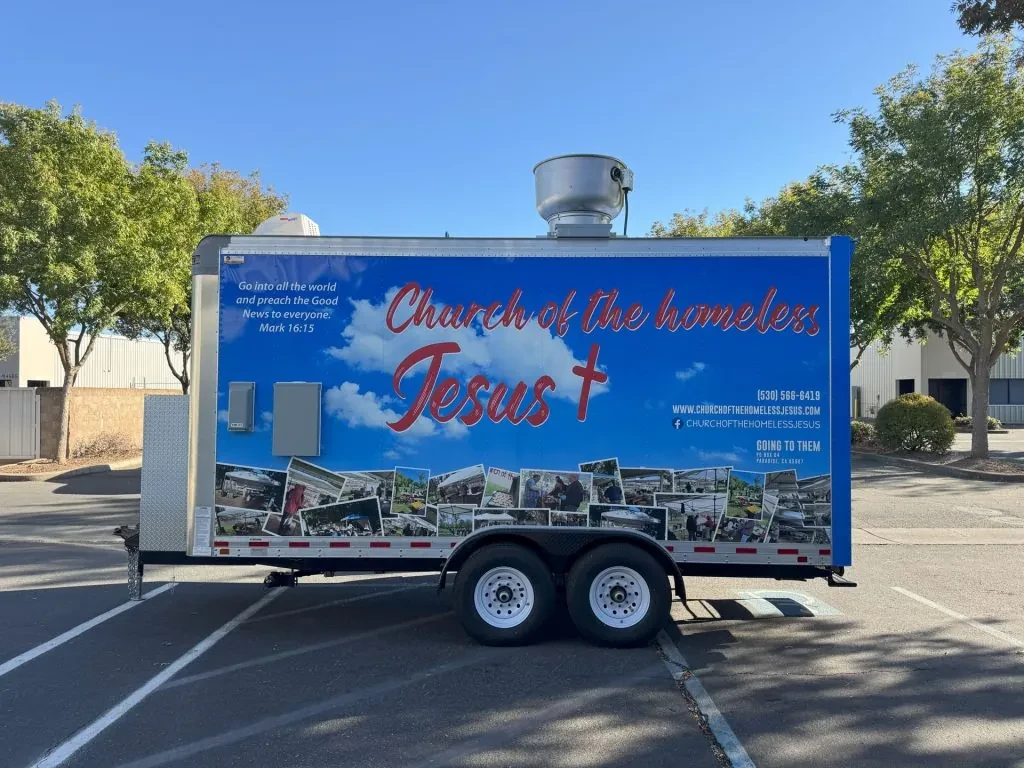 Church of the Homeless Jesus food trailer wrap, photo 17