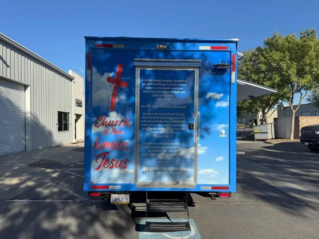 Church of the Homeless Jesus food trailer wrap, photo 18