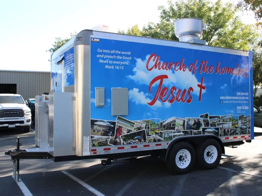 Church of the Homeless Jesus food trailer wrap, photo 4