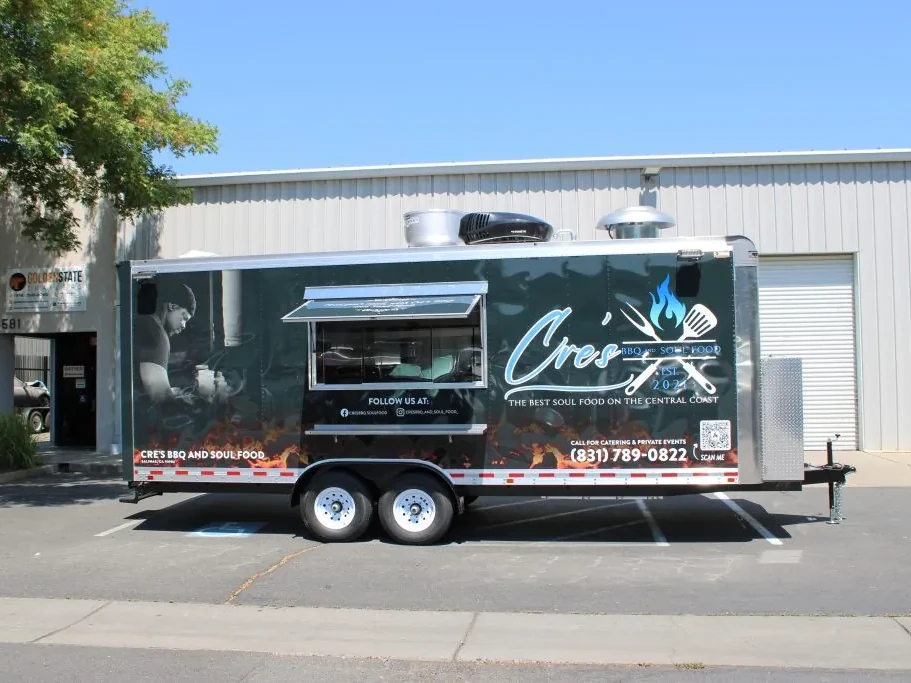 Cre’s BBQ and Soul Food food trailer wrap, photo 1