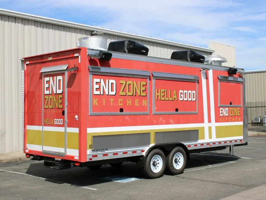 End Zone Kitchen food trailer wrap, photo 1