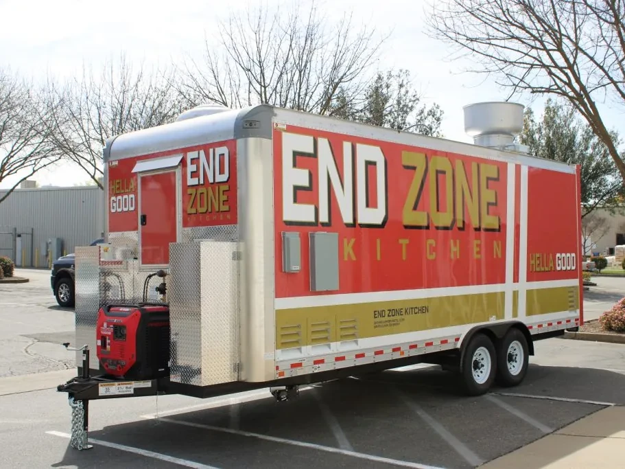 End Zone Kitchen food trailer wrap, photo 3