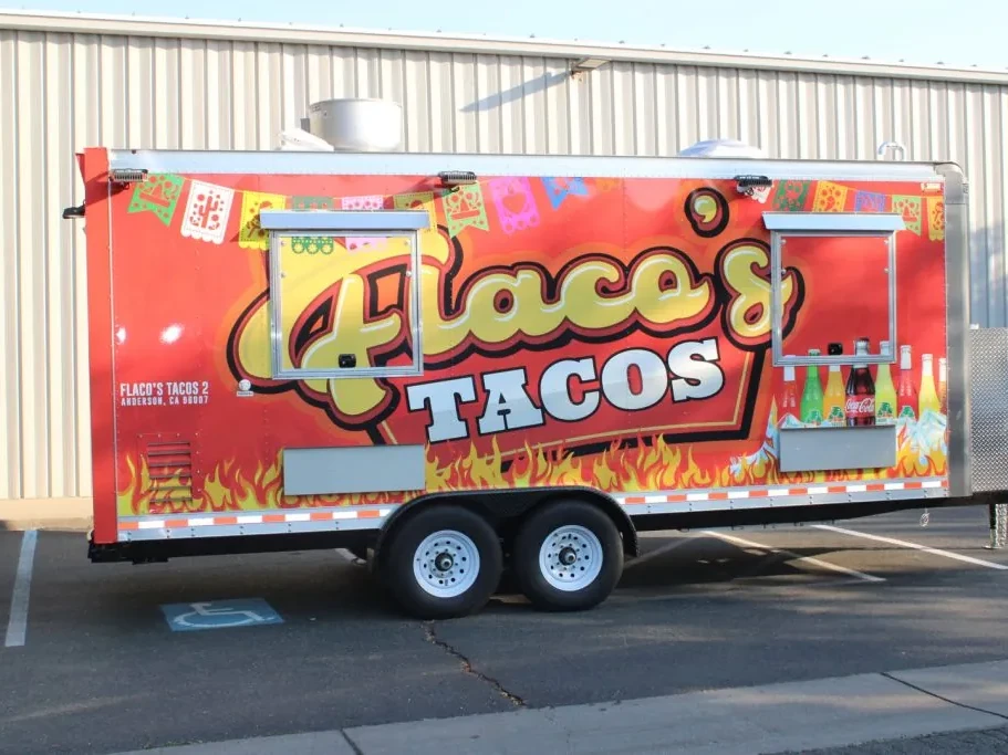 Flaco’s Tacos food trailer wrap, photo 1