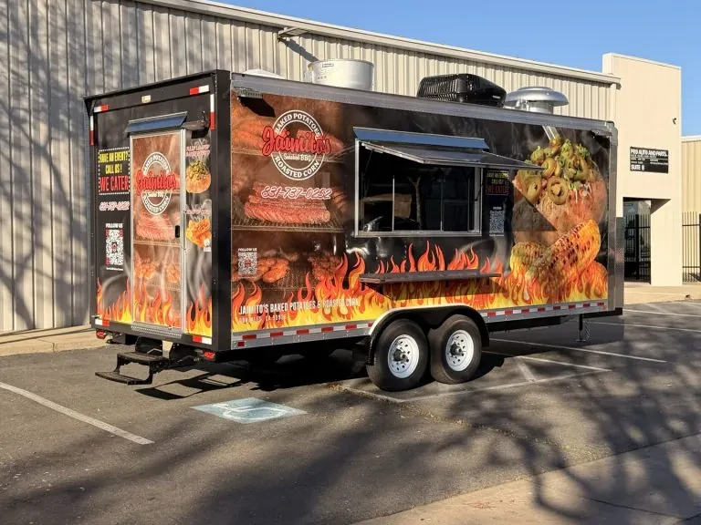 Jaimito’s Baked Potatoes Roasted Corn food trailer wrap, photo 15