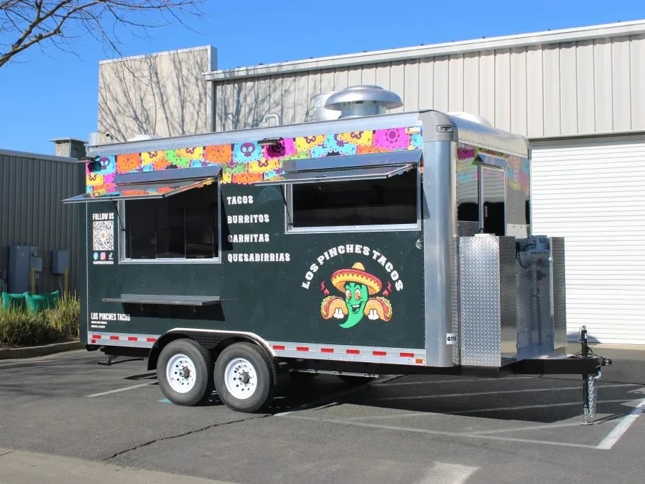 Los Pinches Tacos food trailer wrap, photo 2