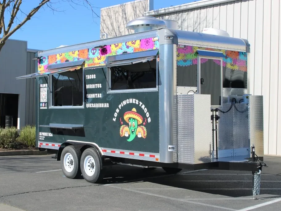 Los Pinches Tacos food trailer wrap, photo 3