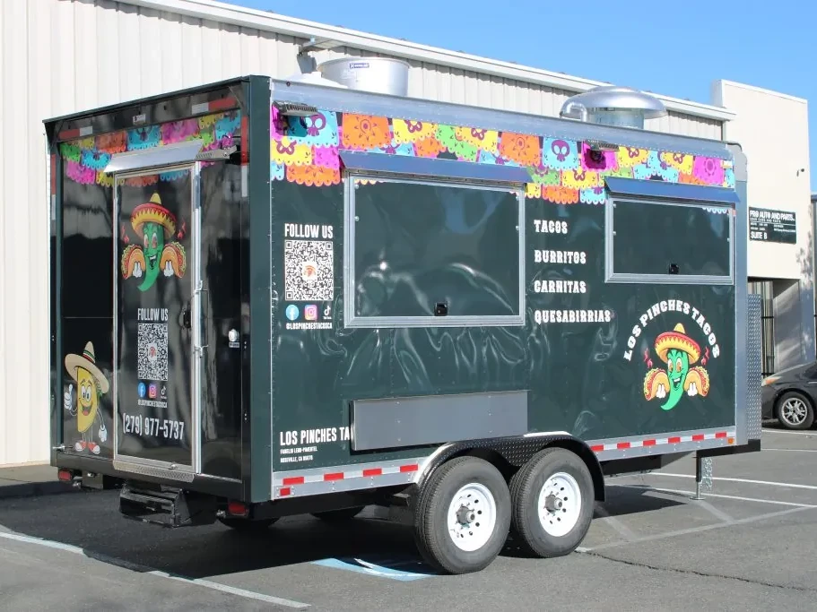 Los Pinches Tacos food trailer wrap, photo 5