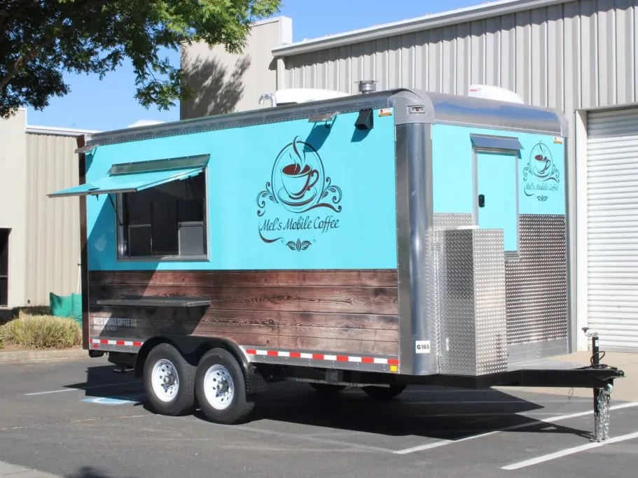 Mel’s Mobile Coffee food trailer wrap, photo 1