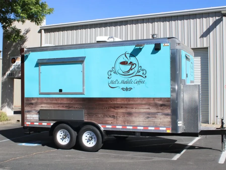 Mel’s Mobile Coffee food trailer wrap, photo 3