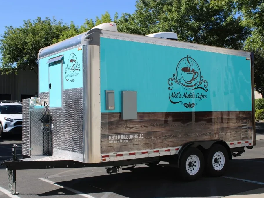 Mel’s Mobile Coffee food trailer wrap, photo 6