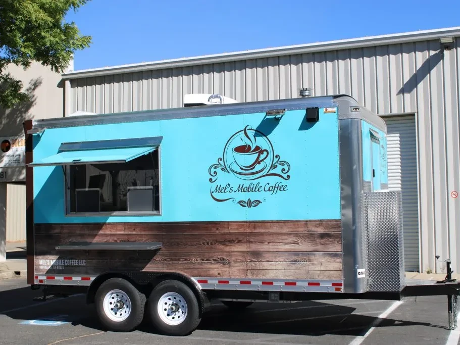 Mel’s Mobile Coffee food trailer wrap, photo 8