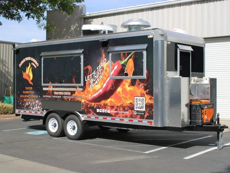 Papa’s Tacos Casero food trailer wrap, photo 1