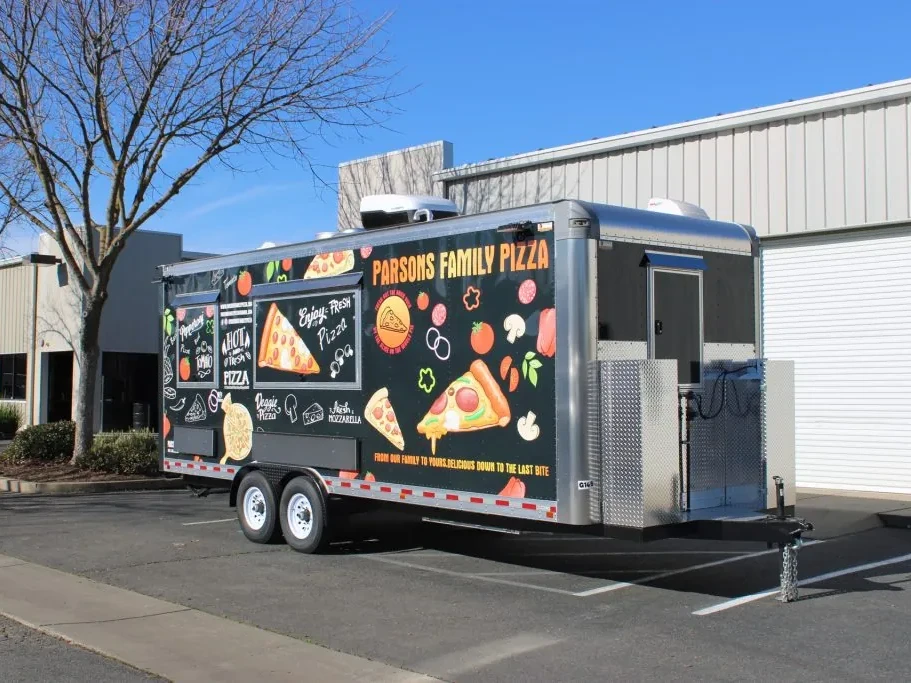 Parsons Family Pizza food trailer wrap, photo 12
