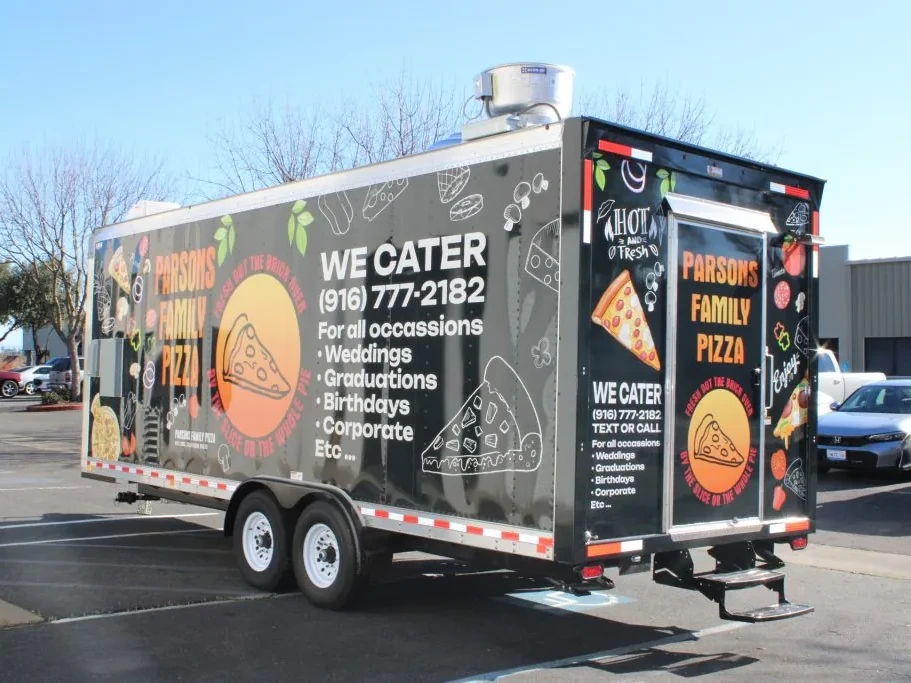 Parsons Family Pizza food trailer wrap, photo 14