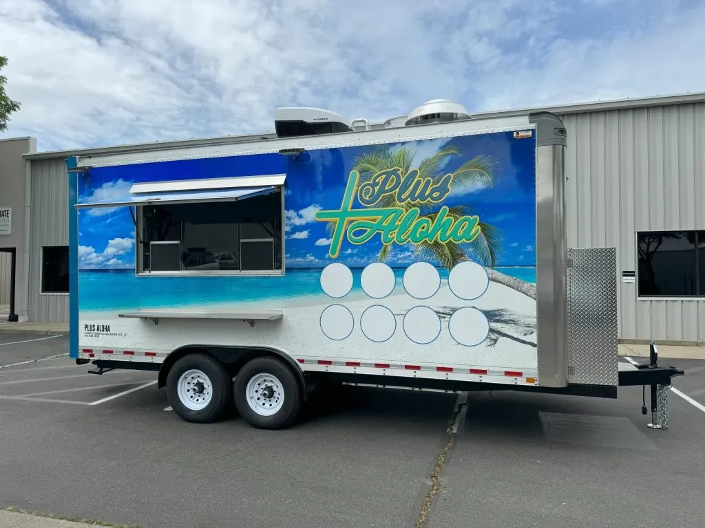 Plus Aloha food trailer wrap, photo 12