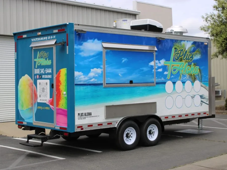 Plus Aloha food trailer wrap, photo 3
