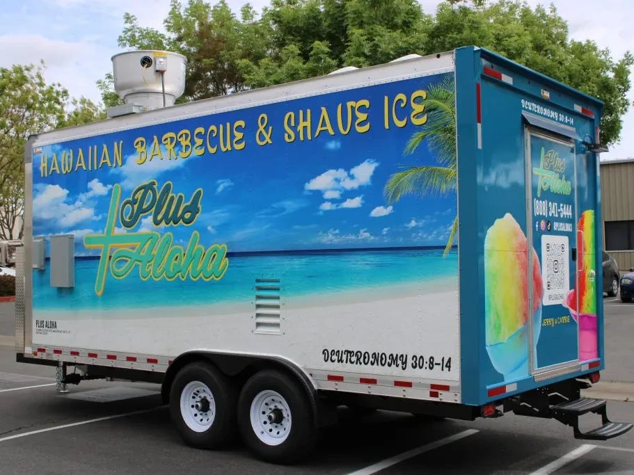Plus Aloha food trailer wrap, photo 4