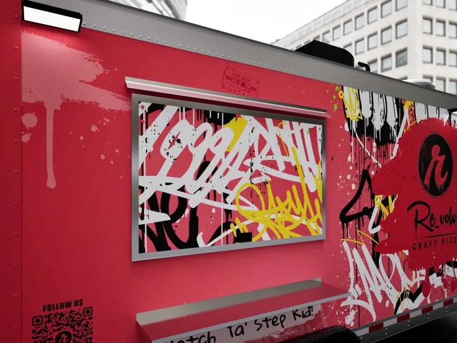 Revolve Craft Pizza food trailer wrap, photo 14