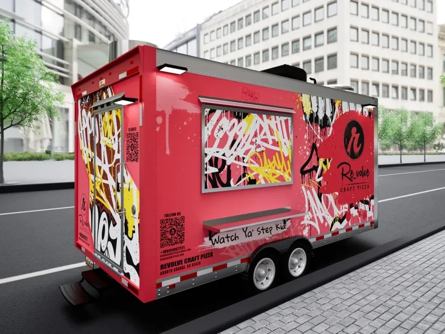 Revolve Craft Pizza food trailer wrap, photo 15