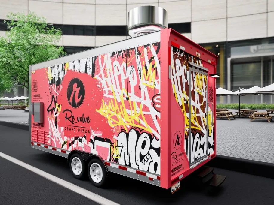 Revolve Craft Pizza food trailer wrap, photo 16