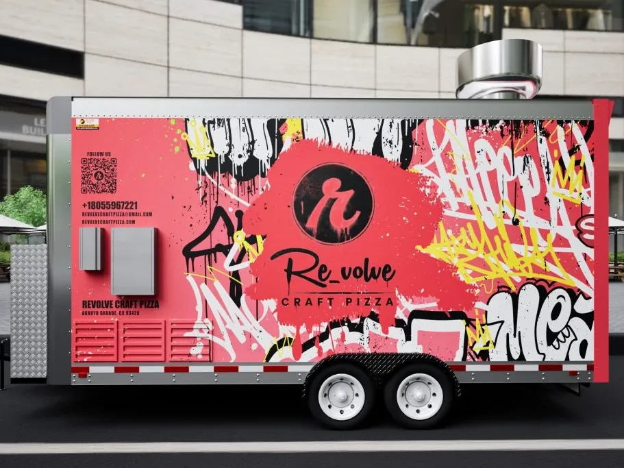 Revolve Craft Pizza food trailer wrap, photo 19