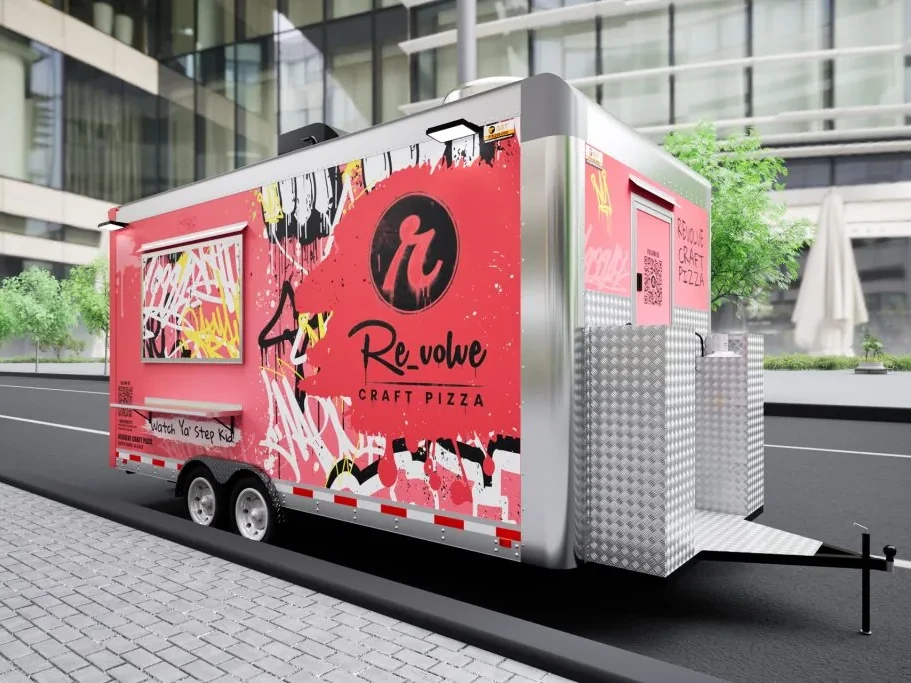 Revolve Craft Pizza food trailer wrap, photo 21