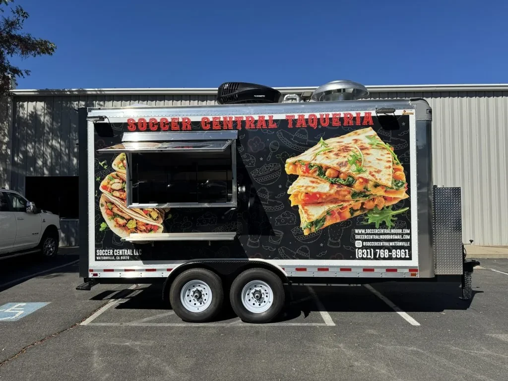 Soccer Central Taqueria food trailer wrap, photo 18