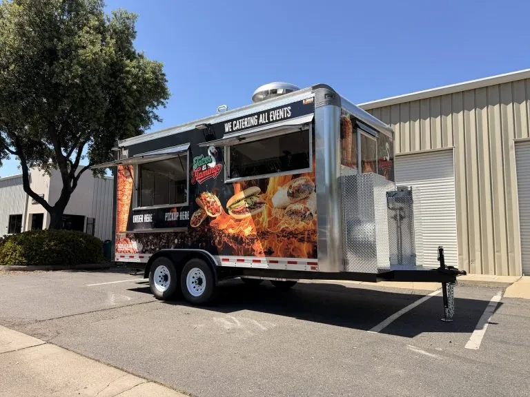 Tacos El Flamingo food trailer wrap, photo 1
