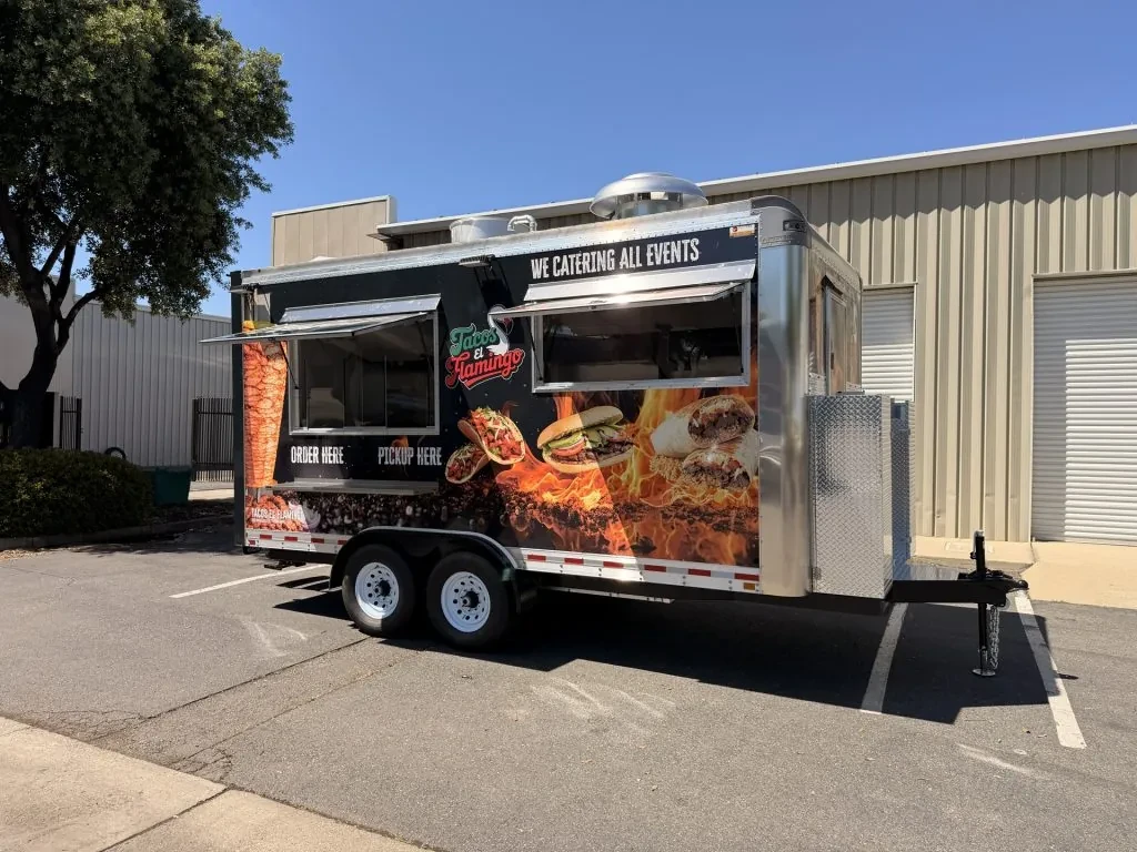 Tacos El Flamingo food trailer wrap, photo 18