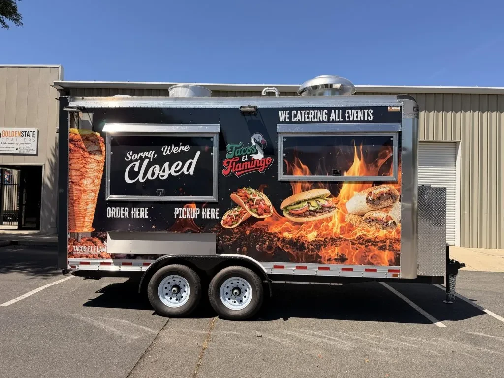 Tacos El Flamingo food trailer wrap, photo 20