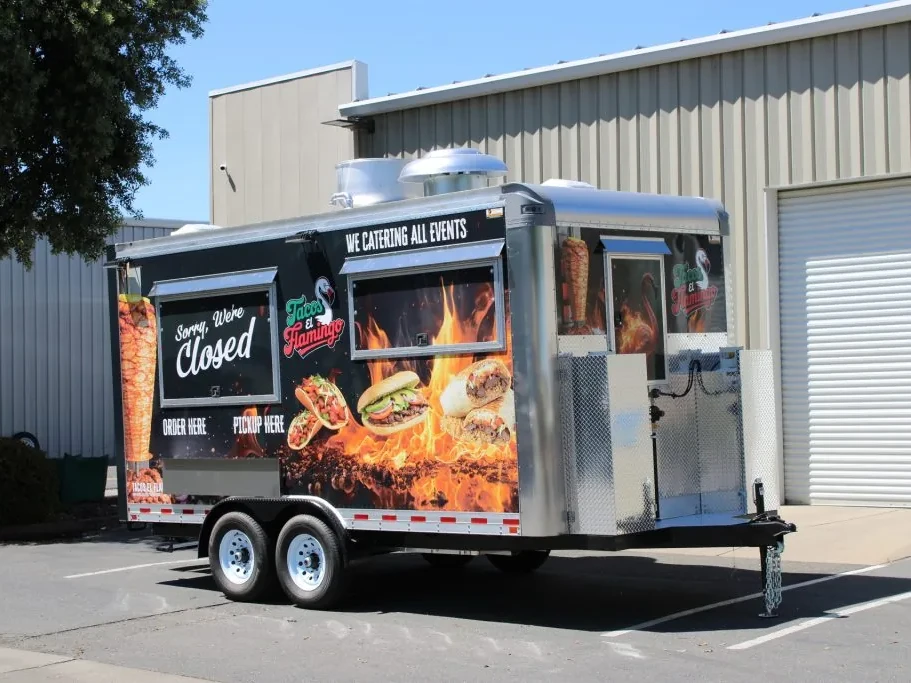 Tacos El Flamingo food trailer wrap, photo 4