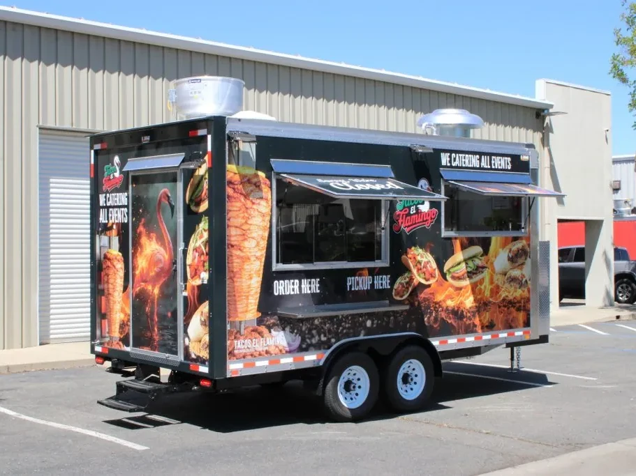 Tacos El Flamingo food trailer wrap, photo 7