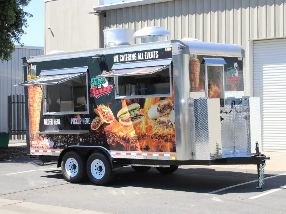 Tacos El Flamingo food trailer wrap, photo 9