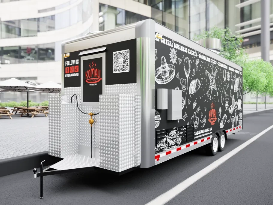 Taquizas Komali food trailer wrap, photo 2