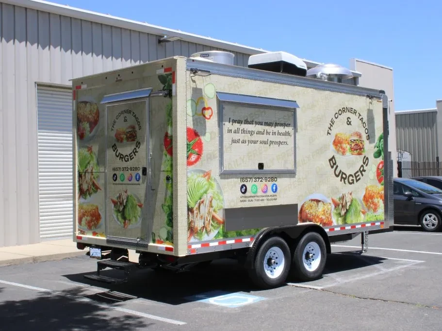 The Corner Tacos & Burgers food trailer wrap, photo 2