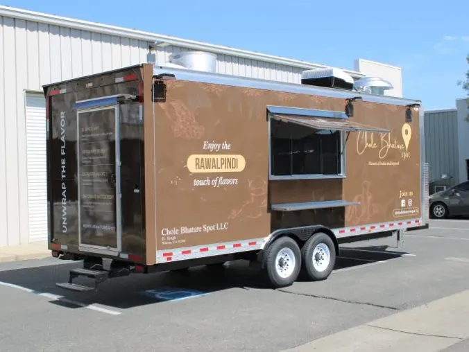 Chole Bhature Spot: Asian 22ft food trailer wrap design