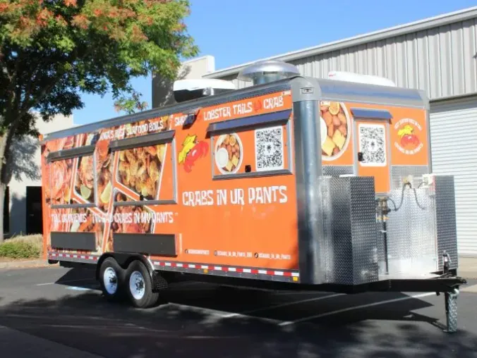 Crabs In Ur Pants: Asian Seafood 24ft food trailer wrap design