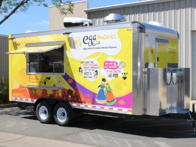 Egg Mania: Breakfast 18ft food trailer wrap design