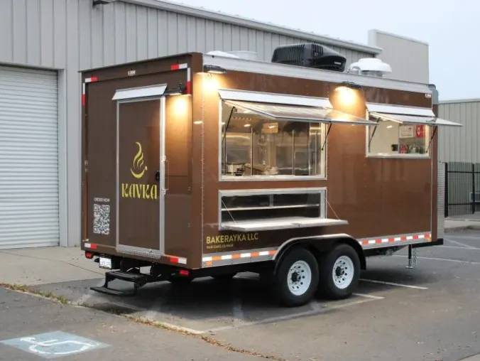 Kavka: Coffee 16ft food trailer wrap design
