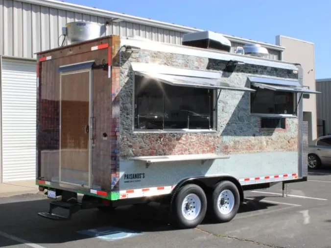 Paisanos’s: American 16ft food trailer wrap design