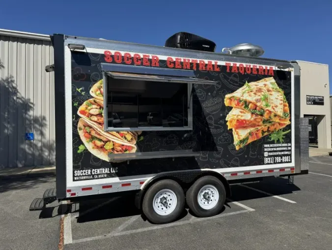 Soccer Central Taqueria: Mexican 16ft food trailer wrap design