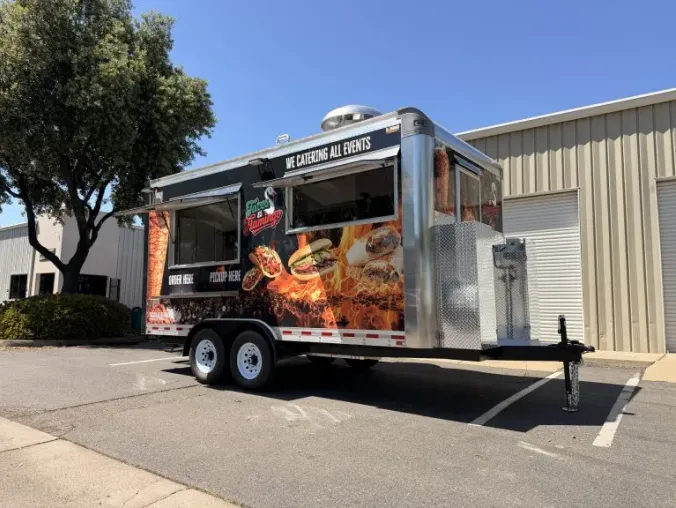 Tacos El Flamingo: Mexican 16ft food trailer wrap design