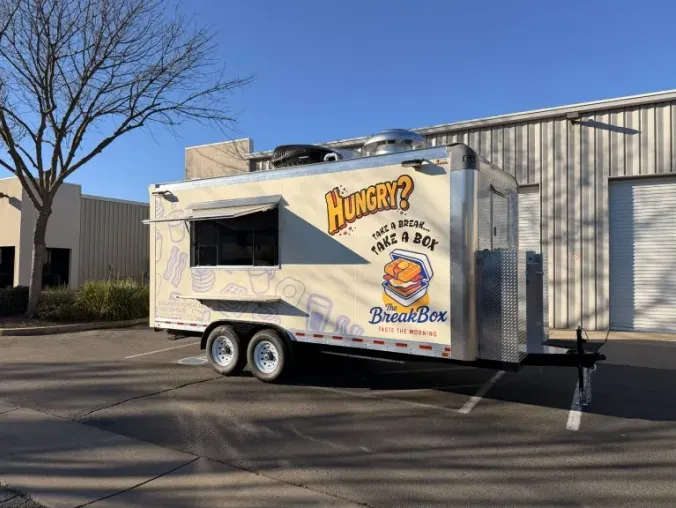 The BreakBox: Breakfast 18ft food trailer wrap design